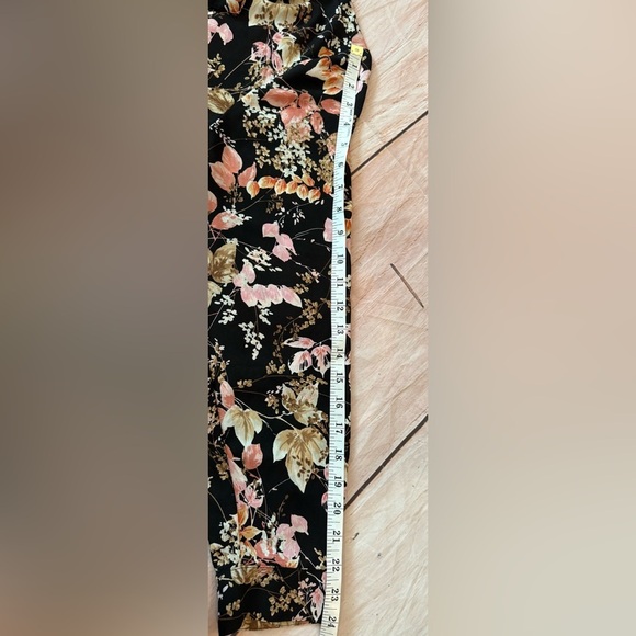 J Jill Size XL Black Pink Floral Long Sleeve Faux Wrap V-neck Blouse Top Blouse - Picture 3 of 8